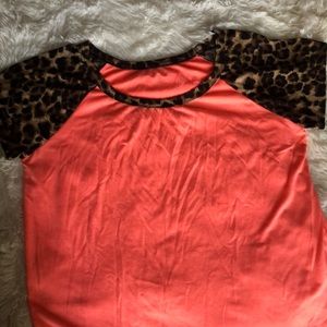 Cheetah/Coral Blouse